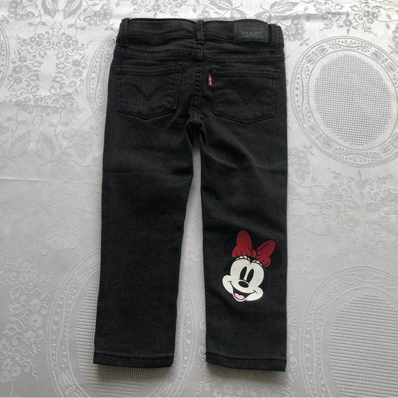 Levi’s Toddlers Black Jeans Denim Pants Girls Size 2T Disney Mickey Mouse Casual - Picture 2 of 16